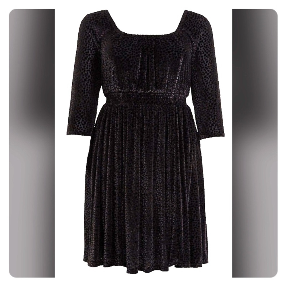 Velvet Patterned Skater Dress 18/20